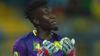 Andre Onana in action for Cameroon