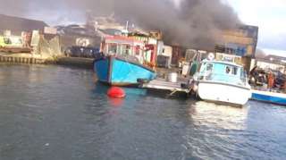 Fire in Arthur Bray Yard, West Quay Road