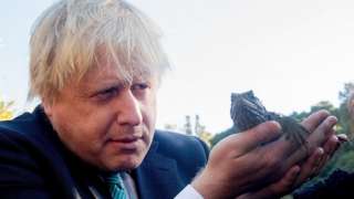 Boris Johnson and a Tuatara lizard