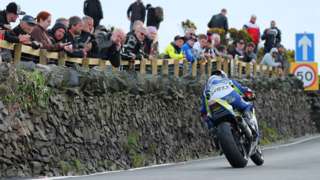 Stone walls surround many parts of the Isle of Man TT course