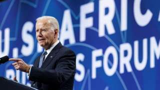 Joe Biden speaking at the US-Africa summit