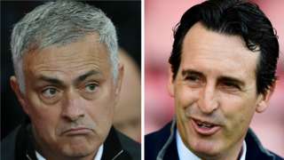 Man Utd boss Jose Mourinho and Arsenal manager Unai Emery