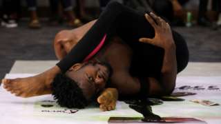 Oyindamola Kolawole, 26, performs contortion at a show called Limberness in Lagos, Nigeria February 1, 2020