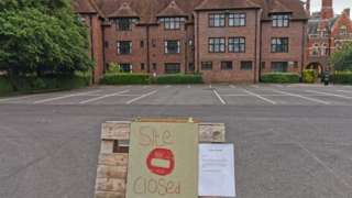 Notice outside Kelham Hall