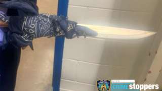 NYPD posted a photo of a knife the suspect was caught with