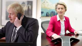 Boris Johnson and Ursula von der Leyen