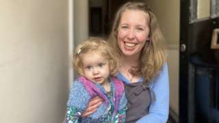 Rhian and Elsie in bedroom