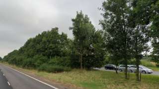 The M40 central reservation near the crash scene at marker post 128/5A