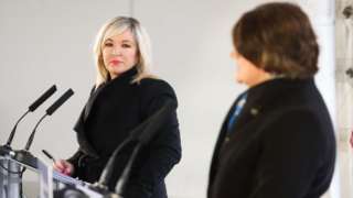 Michelle O'Neill (left) and Arlene Foster