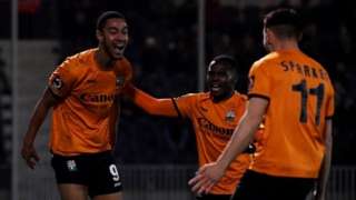 Barnet celebrate scoring against Bristol Rovers