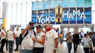 England fans at Yokohama station ahead of the final