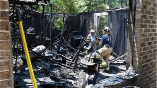 Police on Sunday discovered a home engulfed in flames