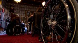 Victims of the Troubles in wheelchairs