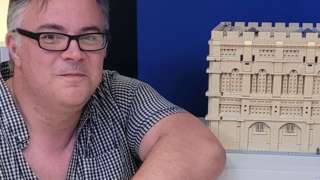 Austin Goreham and his Lego model of Norwich Castle
