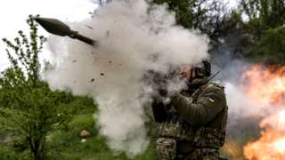 A soldier fires a rocket gun as Ukrainian soldiers in the Donetsk region attend intensive combat training by using both domestic and foreign weapons amid Russia-Ukraine war in Donetsk, Ukraine on 8 May 2023