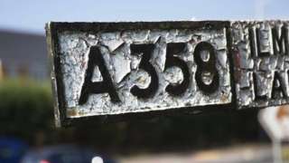 Road sign with A358