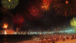 Queima de fogos em Copacabana
