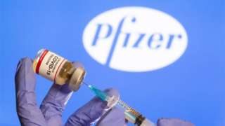 Pfizer logo with needles
