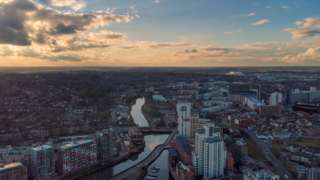Ipswich Waterfront aerial view