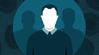 Graphic of a faceless man