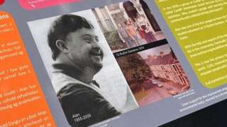 A sign at Ruthin Gardens explains the history and legacy of the house