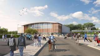 Artist impression of the approach to the cricket centre