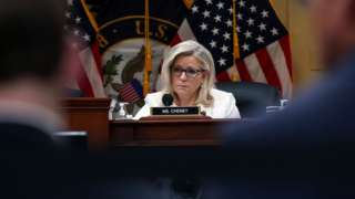 Liz Cheney speaks during the fifth hearing by the House Select Committee to investigation the 6 January attack on the US Capitol
