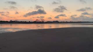 The sun setting over Skegness in Lincolnshire