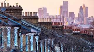 South London houses with city in background
