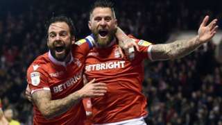 Nottingham Forest's Daryl Murphy celebrates his goal against Leeds United