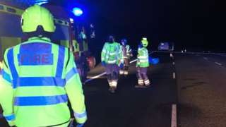 Firefighters at scene of crash