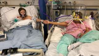 Maria and Anabel in hospital