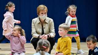 Nicola Sturgeon at Benachie Leisure Centre in Insch