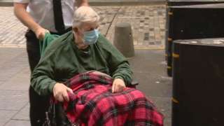 Fr Denis "Chrysostom" Alexander arrived at court in a wheelchair