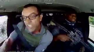 Screenshot showing Leo Prinsloo driving van during attack