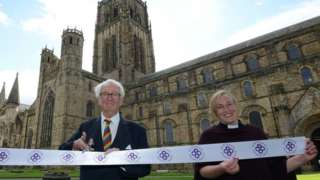 Ivor Stoliday, chairman of Visit County Durham and Rev Canon Charlie Allen, canon chancellor of Durham Cathedral