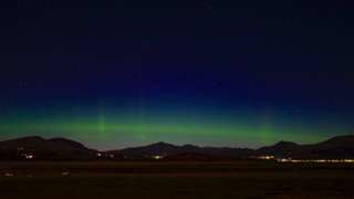 the Northern Lights over Snowdon, taken from the Dwyryd Estuary.