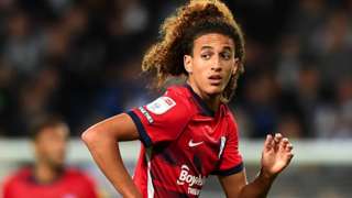 Hannibal Mejbri in action for Birmingham City