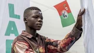 A young Labour Party supporter in Nigeria
