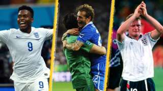 Daniel Sturridge, Gianluigi Buffon and Paul Gascgoine