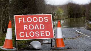 Floods Road Closed sign