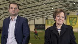 Norwich City sporting director Stuart Webber (left) and co-owner Delia Smith