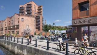 Artist impression of 10-storey tower next to quayside