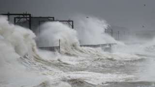 Big waves at Saltcoats, Ayrshire