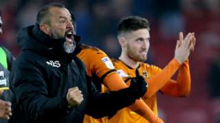 Wolves celebrate victory at Middlesbrough