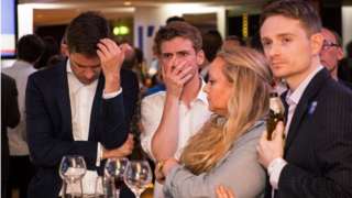 Remain supporters react to EU referendum results
