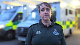 Paramedic Moira Shaw outside the Royal Infirmary of Edinburgh