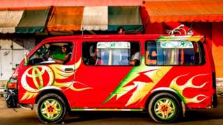 A minibus in Ivory Coast.