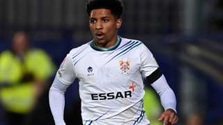 Ethan Bristow in action for Tranmere Rovers