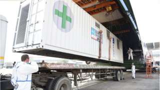 Oxygen generators being unloaded at Delhi
